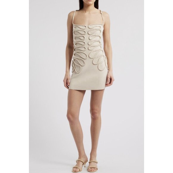NWT CULT GAIA AIMEE KNIT DRESS BEIGE SZ M - Picture 1 of 6
